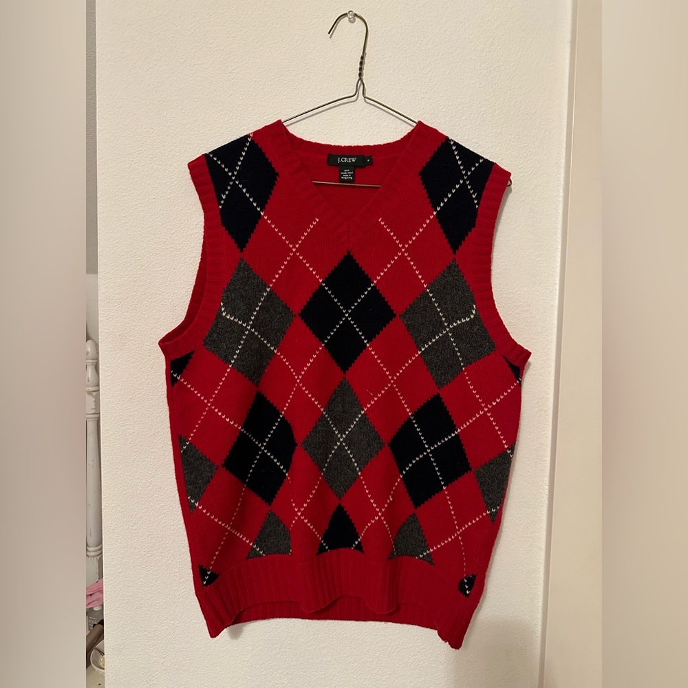 Size sm oversized red Argile sweater vest Jcrew